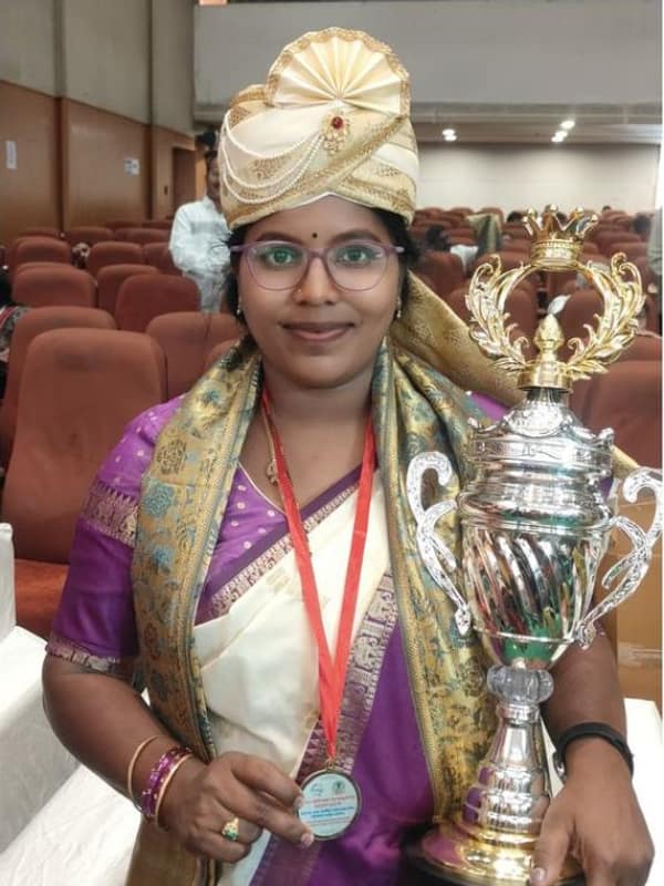 Dr. Swathi Chakrapani with the Sir C.V. Raman Ugadi Award, February 2026