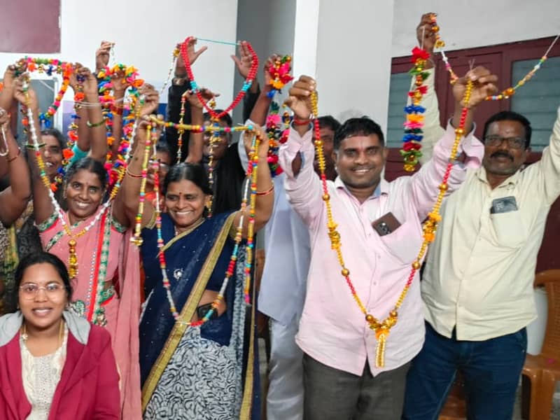Women at a Dhaathree Foundation craft workshop